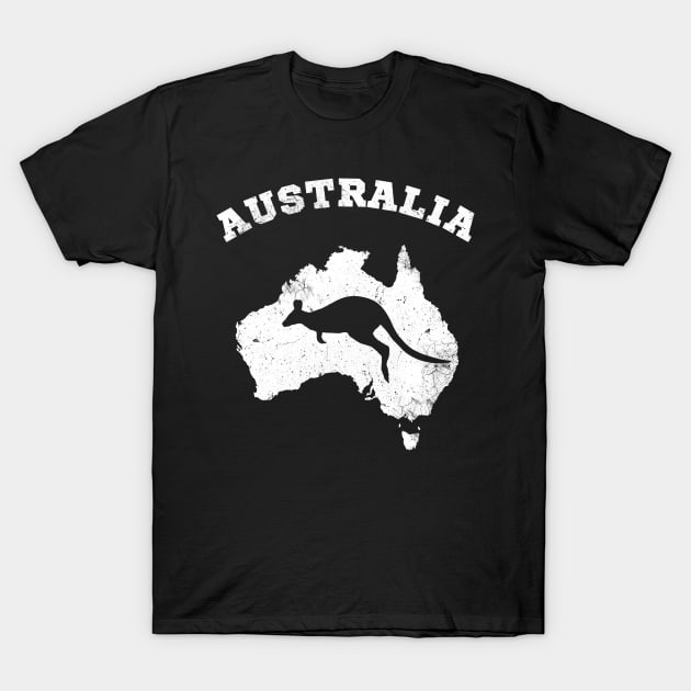 Australia Kangaroo Patriotic Symbol Vintage T-Shirt by Foxxy Merch